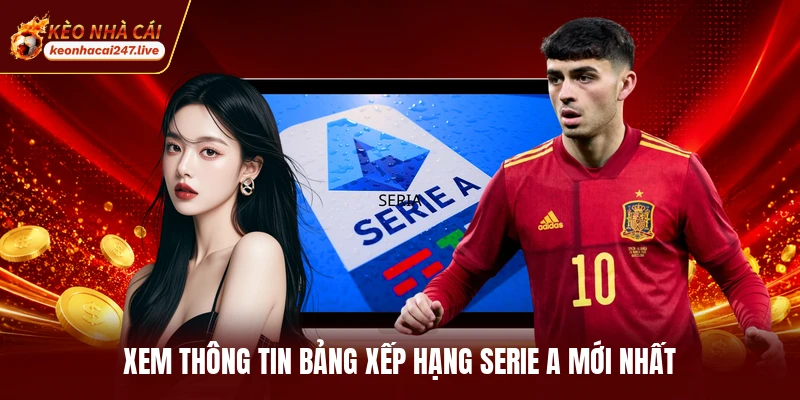 Xem thông tin bảng xếp hạng serie A mới nhất